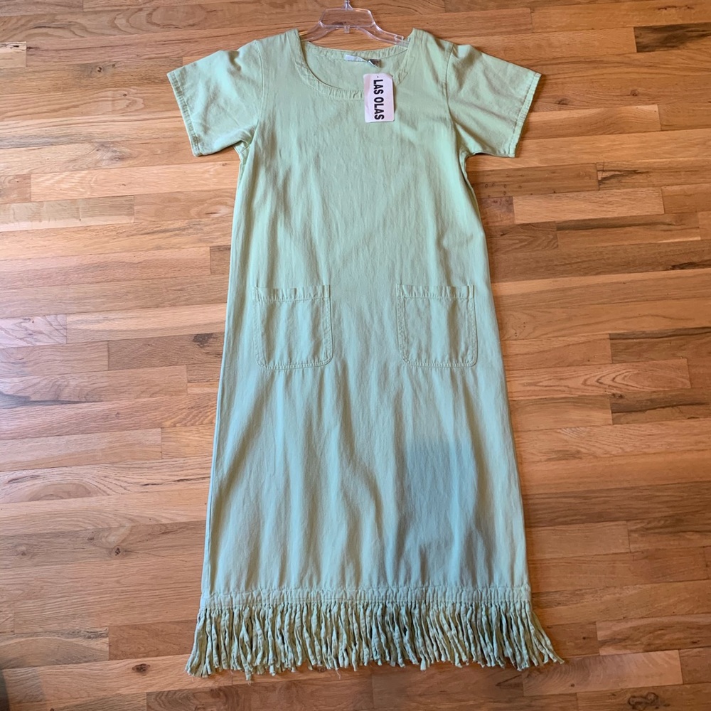 Vintage fringe cotton day dress